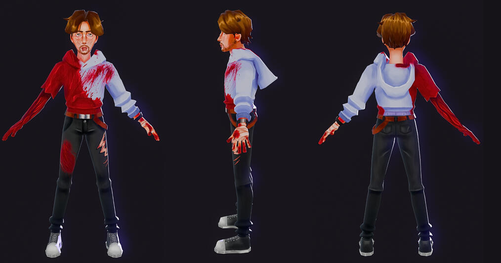 low-poly, stylized hand-painted character (2)