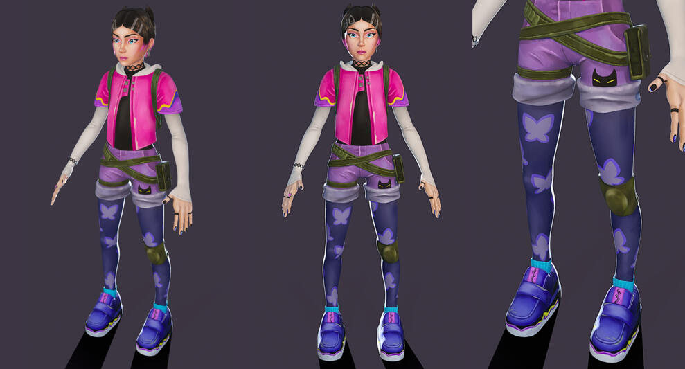 high-poly, stylized hand-painted character
